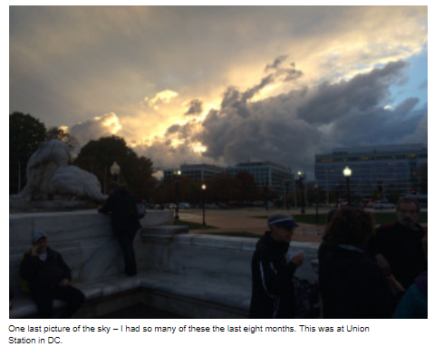 5:30 AM at Union Station in DC. What a nice sunrise and start of the day.